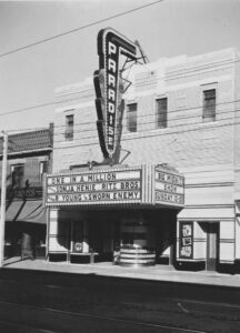 Historic image of the Paradise Theatre on Bloor Street in Toronto, showing its classic marquee and neighbourhood cinema frontage.